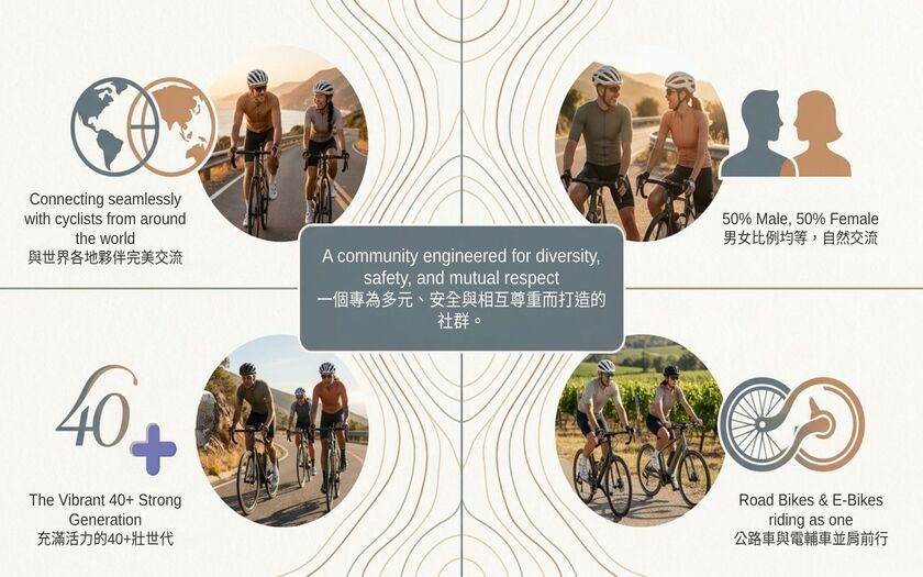 運動與健康,山海戀單車,身心健康,單車旅遊,壯世代學堂,慢旅,熟齡生活,共學共好,高品質社交,Cycling Connections,BikeTour,Ebike,SlowTravel,CyclingTravel,Active Aging Lifestyle,ActiveAgingLifestyle