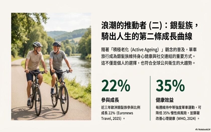 運動與健康,山海戀單車,身心健康,單車旅遊,銀髮族,BikeTour,慢旅,Ebike,SlowTravel,CyclingTravel