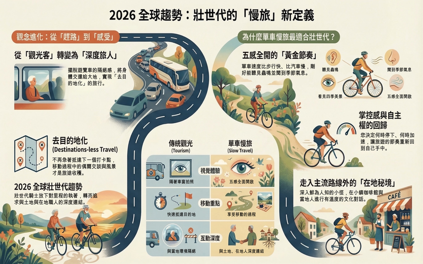 運動與健康,山海戀單車,身心健康,單車旅遊,壯世代學堂,慢旅趨勢,開眼界,熟齡生活,TalkTest,BikeTour,Ebike,SlowTravel,CyclingTravel,Active Aging Lifestyle,ActiveAgingLifestyle