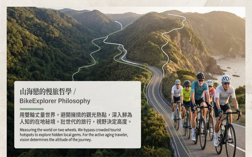運動與健康,山海戀單車,身心健康,單車旅遊,壯世代學堂,慢旅趨勢,開眼界,熟齡生活,TalkTest,BikeTour,Ebike,SlowTravel,CyclingTravel,Active Aging Lifestyle,ActiveAgingLifestyle