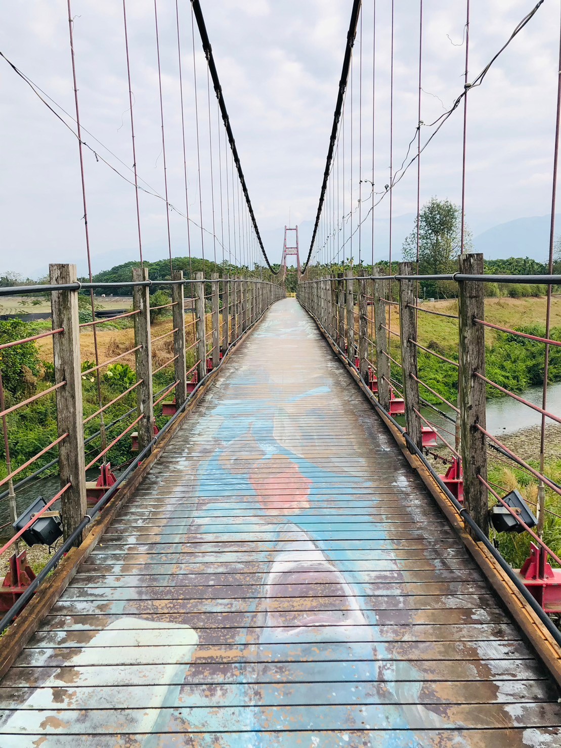 屏東,萬巒,萬巒吊橋,彩繪吊橋,橋樑,山海戀單車