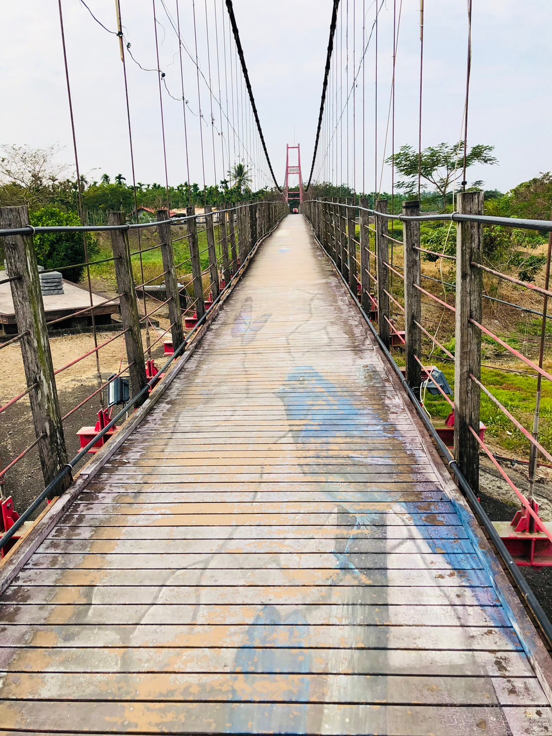 屏東,萬巒,萬巒吊橋,彩繪吊橋,橋樑,山海戀單車