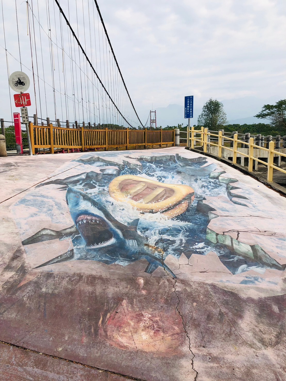 屏東,萬巒,萬巒吊橋,彩繪吊橋,橋樑,山海戀單車