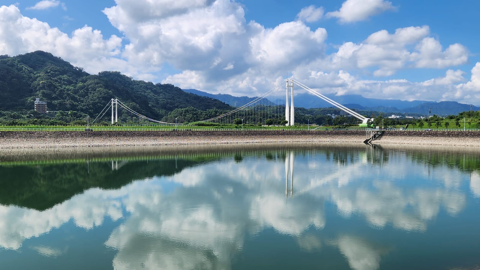 桃園,大溪,中庄調整池,中庄吊橋,橋樑,水庫,山海戀單車